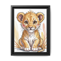 Lion Nursery Wall Art Matte Canvas Framed