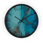 Rustic Blue Patina Copper Pattern Wall Clock