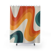 Minimalist Abstract Groovy Shower Curtain