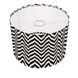 Black and White Arc Floor Lamp Shade with Ring (Made in USA)