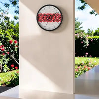 Poppy Stripe Wall Clock — Remembrance Floral Timepiece