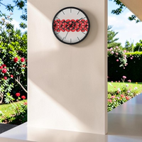 Poppy Stripe Wall Clock — Remembrance Floral Timepiece