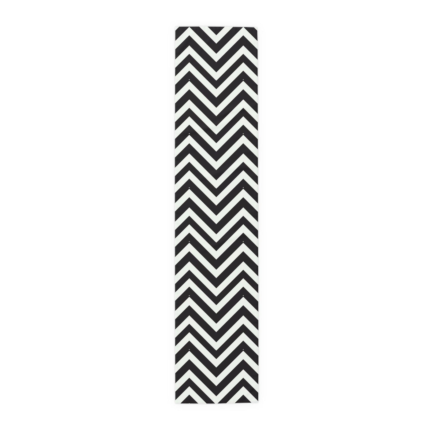 Elegant Black and White Stripe Table Runner - CEZBE