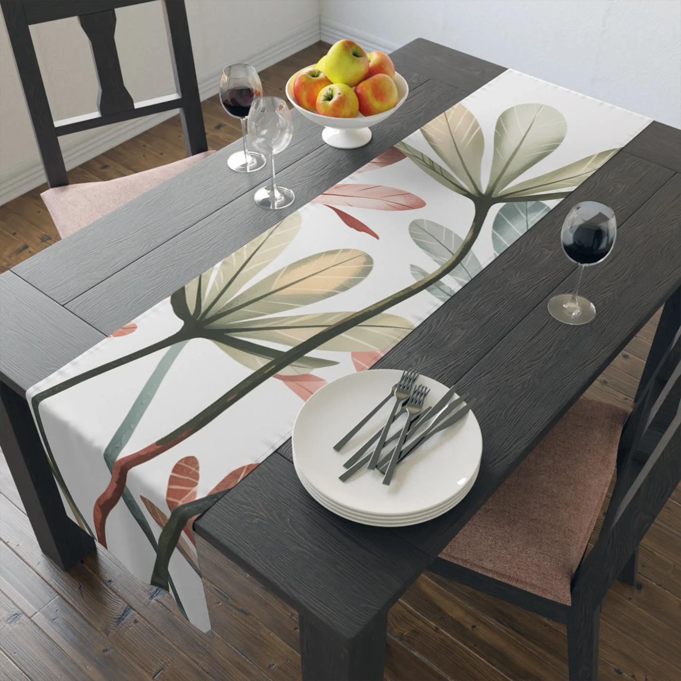 Botanical Plant Floral Table Runner