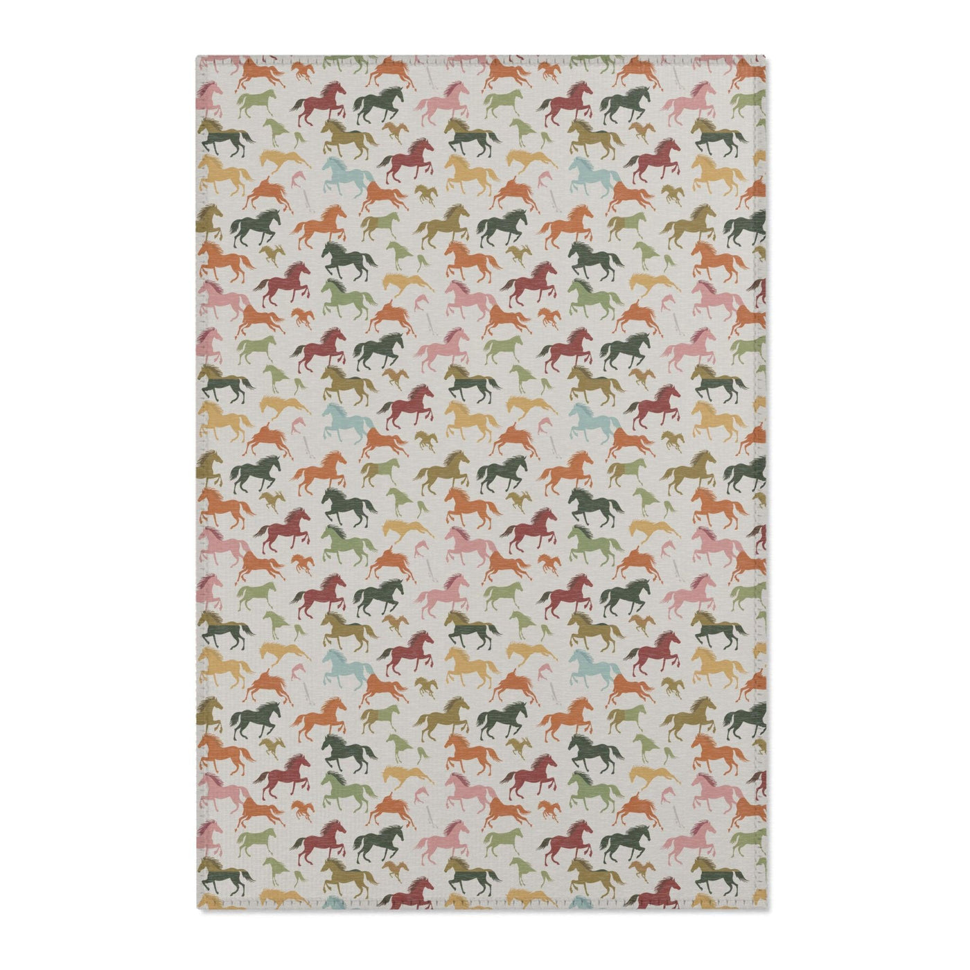 Horse Pattern Area Rugs for Farmhouse & Nursery Decor - CEZBE