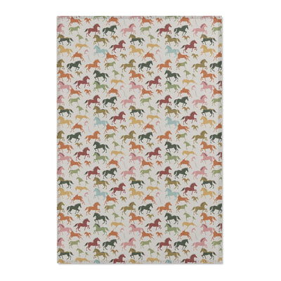 Horse Pattern Area Rugs for Farmhouse & Nursery Decor - CEZBE