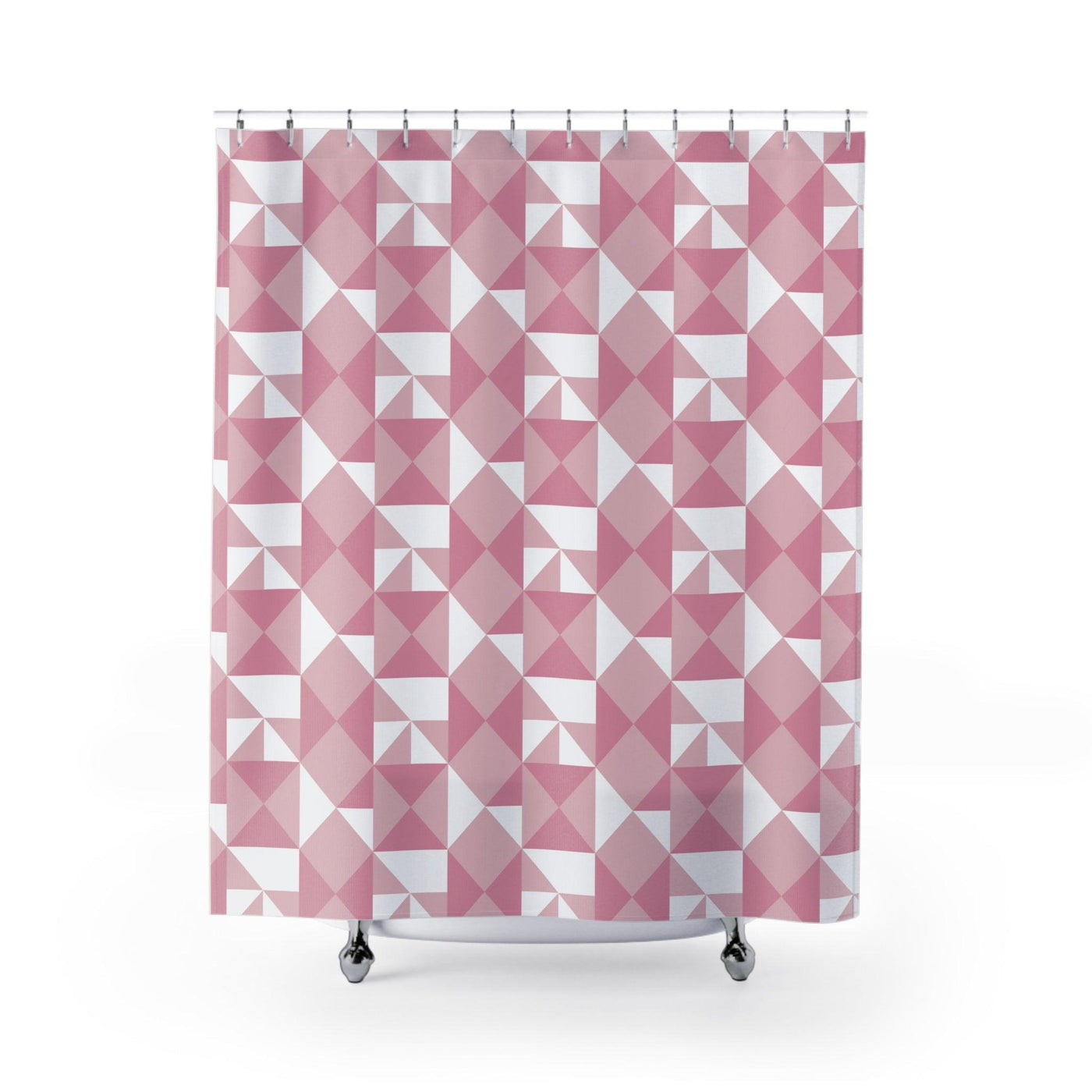 Pink Geometrical Pattern Shower Curtain - CEZBE