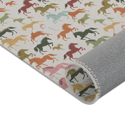 Horse Pattern Area Rugs for Farmhouse & Nursery Decor - CEZBE