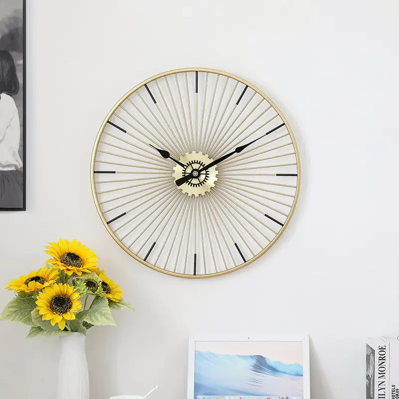 Nordic Gold Iron Art Wall Clock