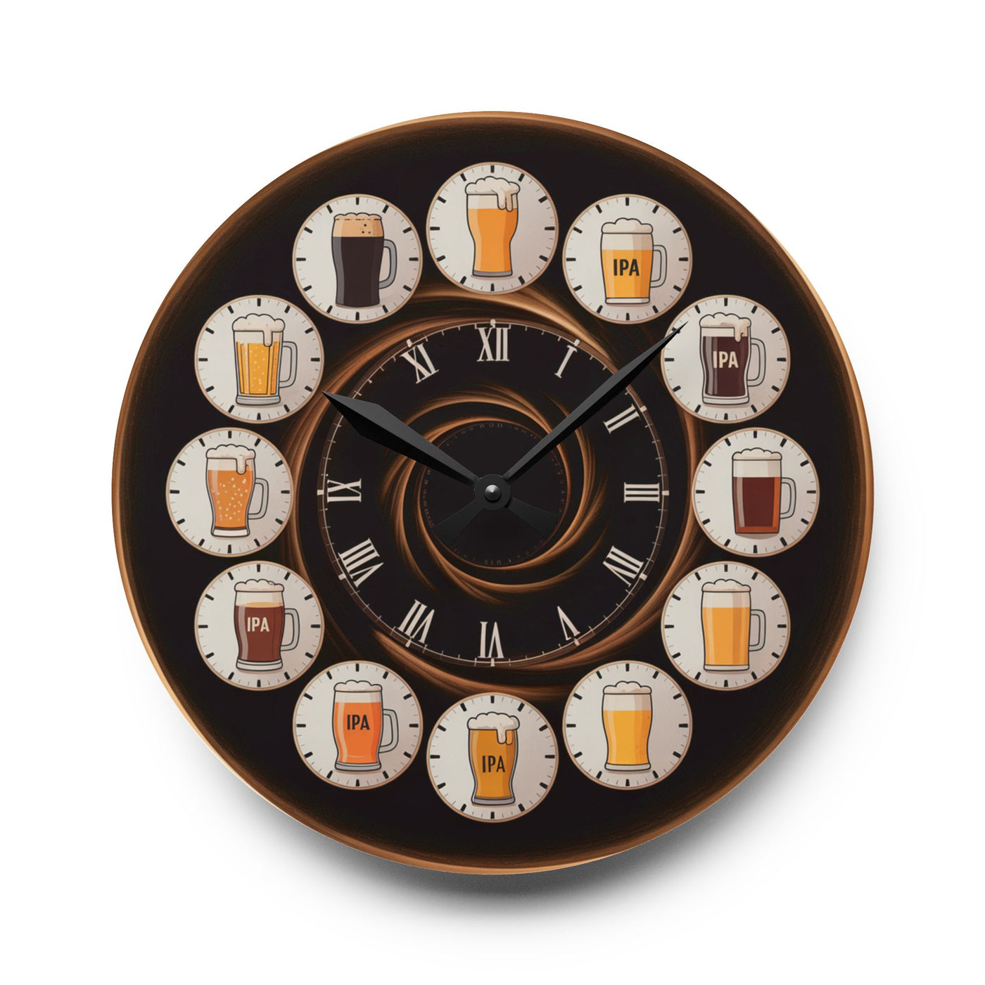 Beer O'clock Pub Wall Clock Office Decor Man Cave