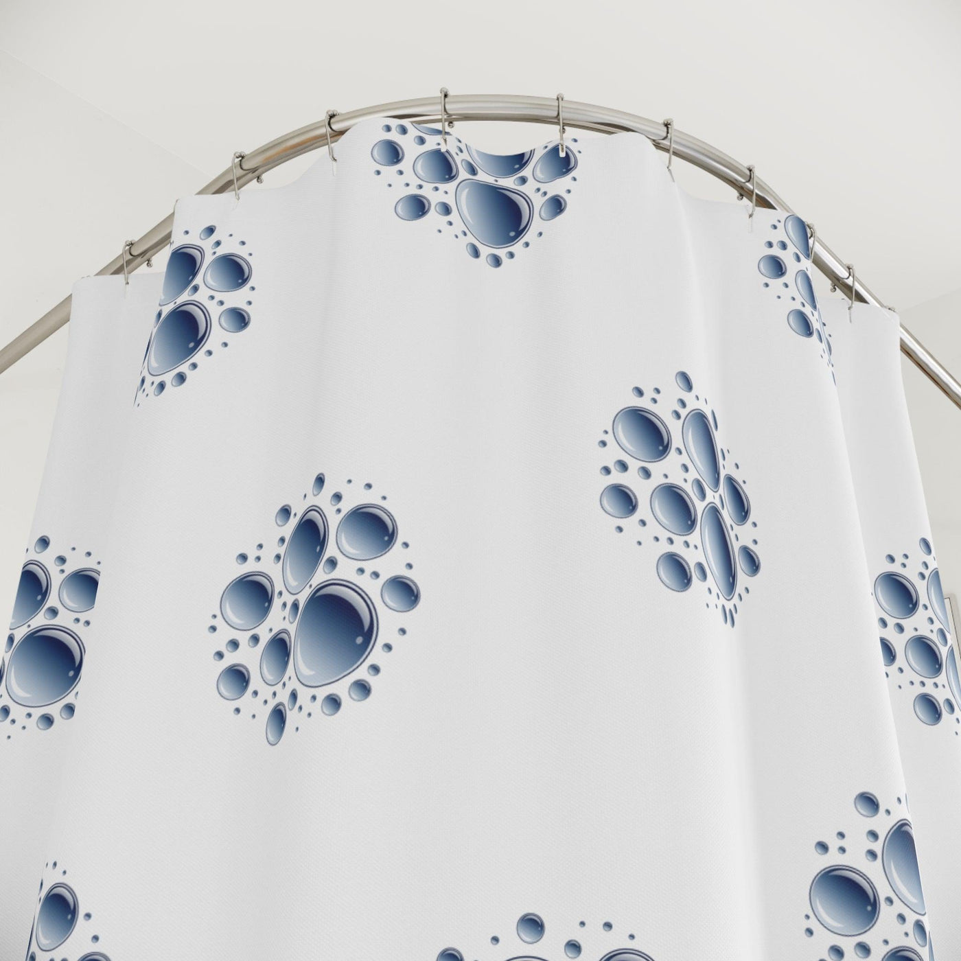Bubble Blue White Shower Curtains - CEZBE