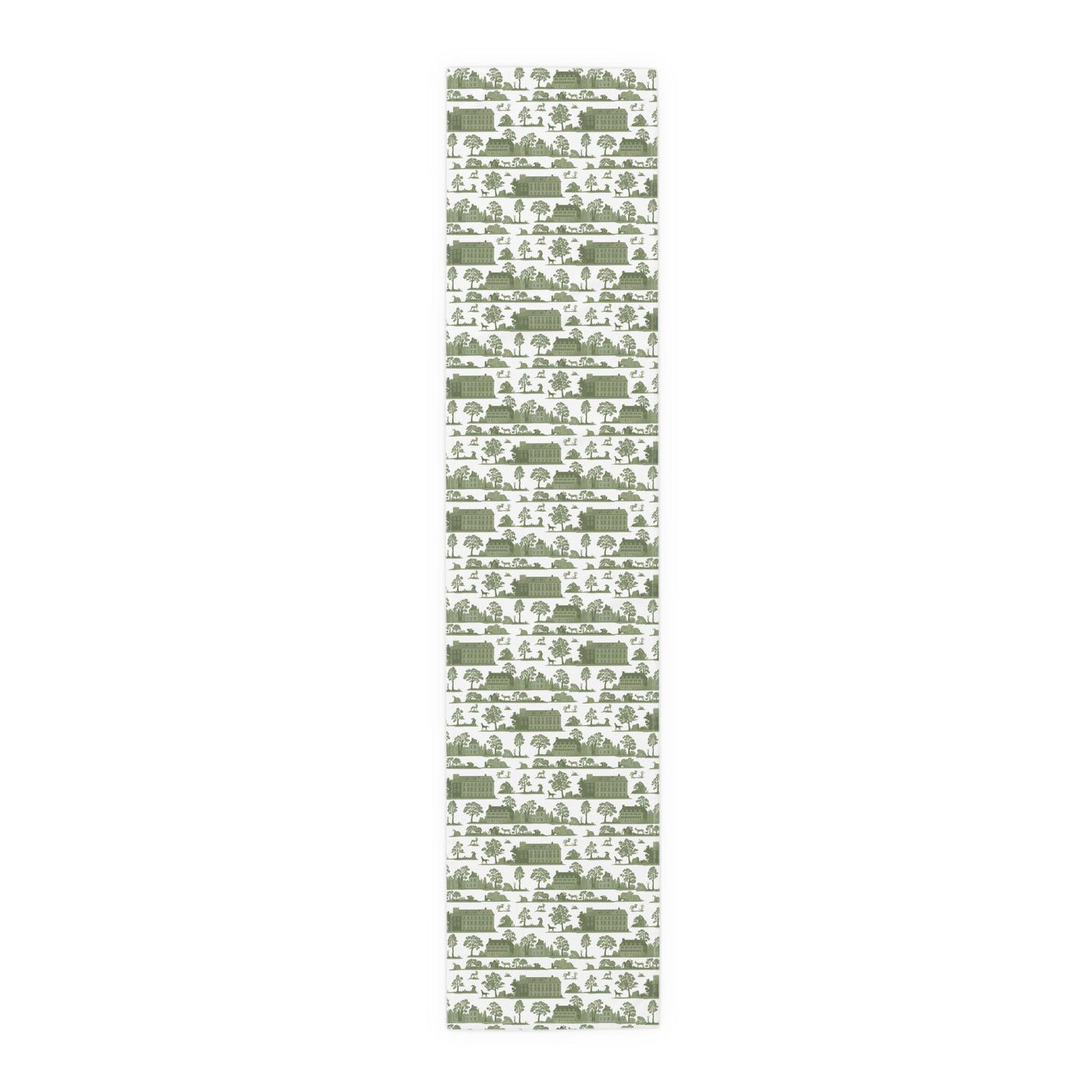 Green Toile French Country Pattern Table Runner - CEZBE