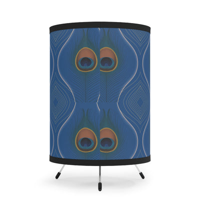 Tripod Lamp - Peacock Feather Bohemian Design