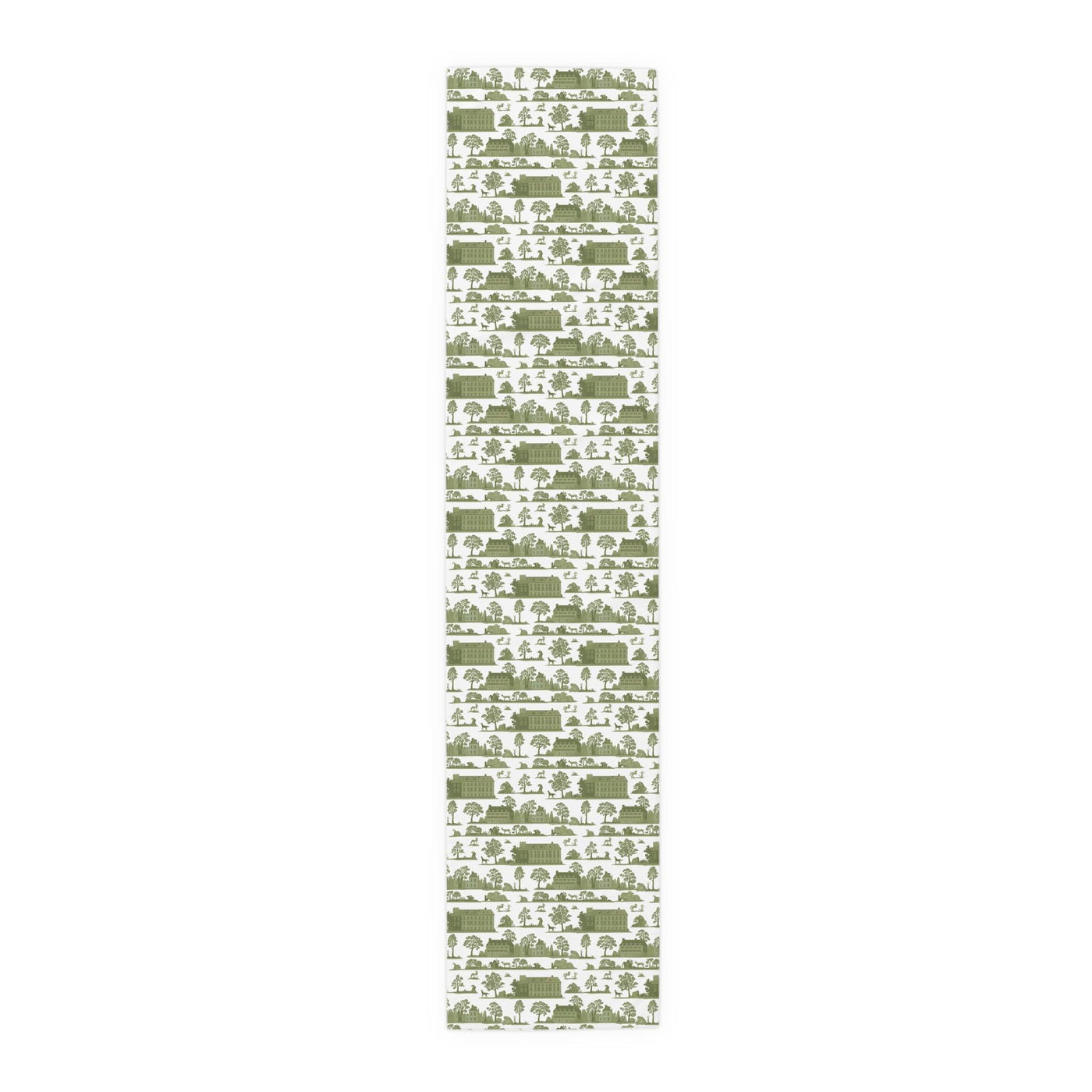 Green Toile French Country Pattern Table Runner - CEZBE
