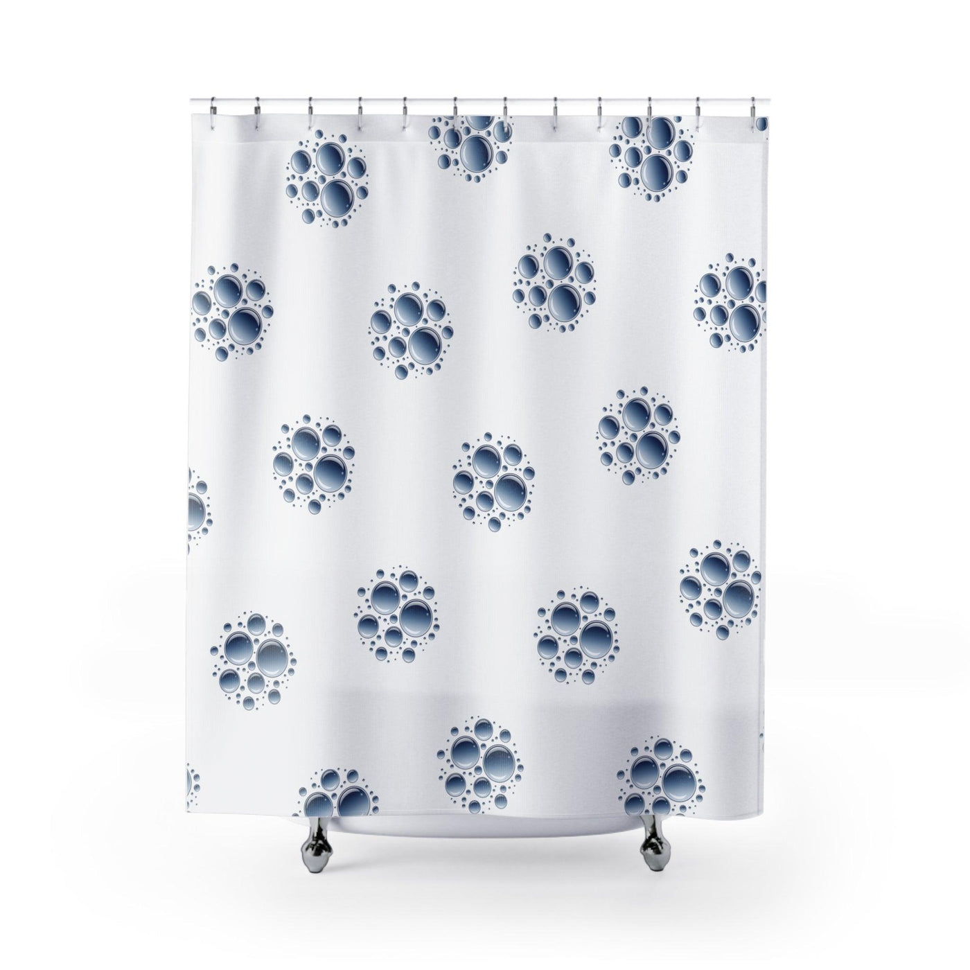 Bubble Blue White Shower Curtains - CEZBE