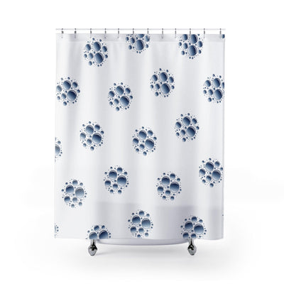 Bubble Blue White Shower Curtains - CEZBE