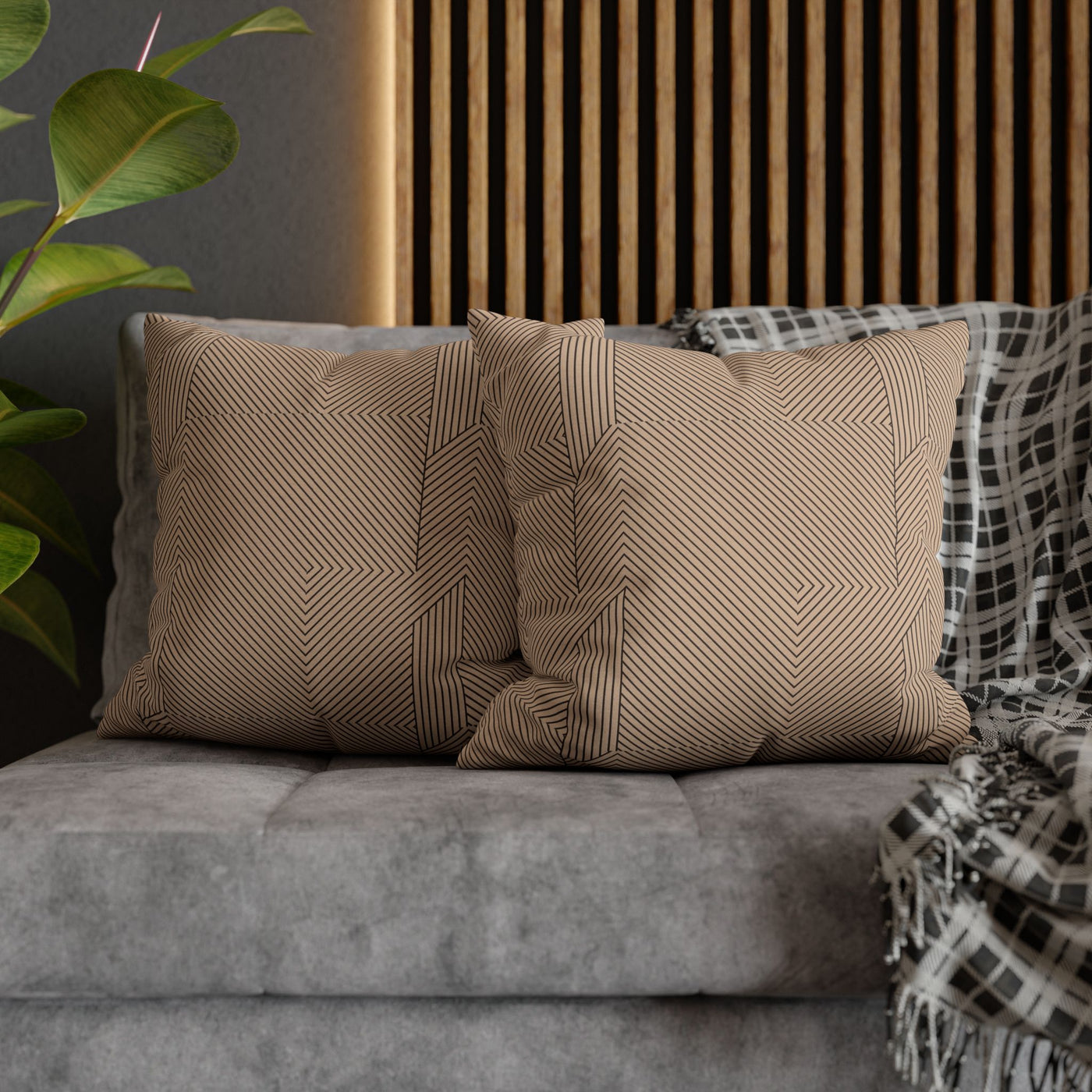 Neutral Lined Decor Pillowcase