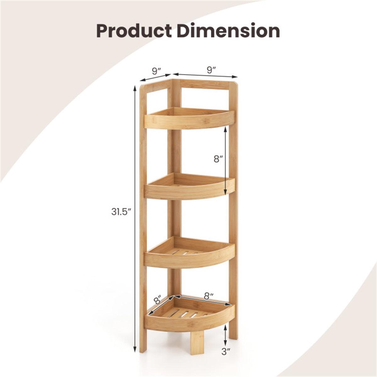 Bamboo Bathroom Storage Rack with 4 layers - CEZBE