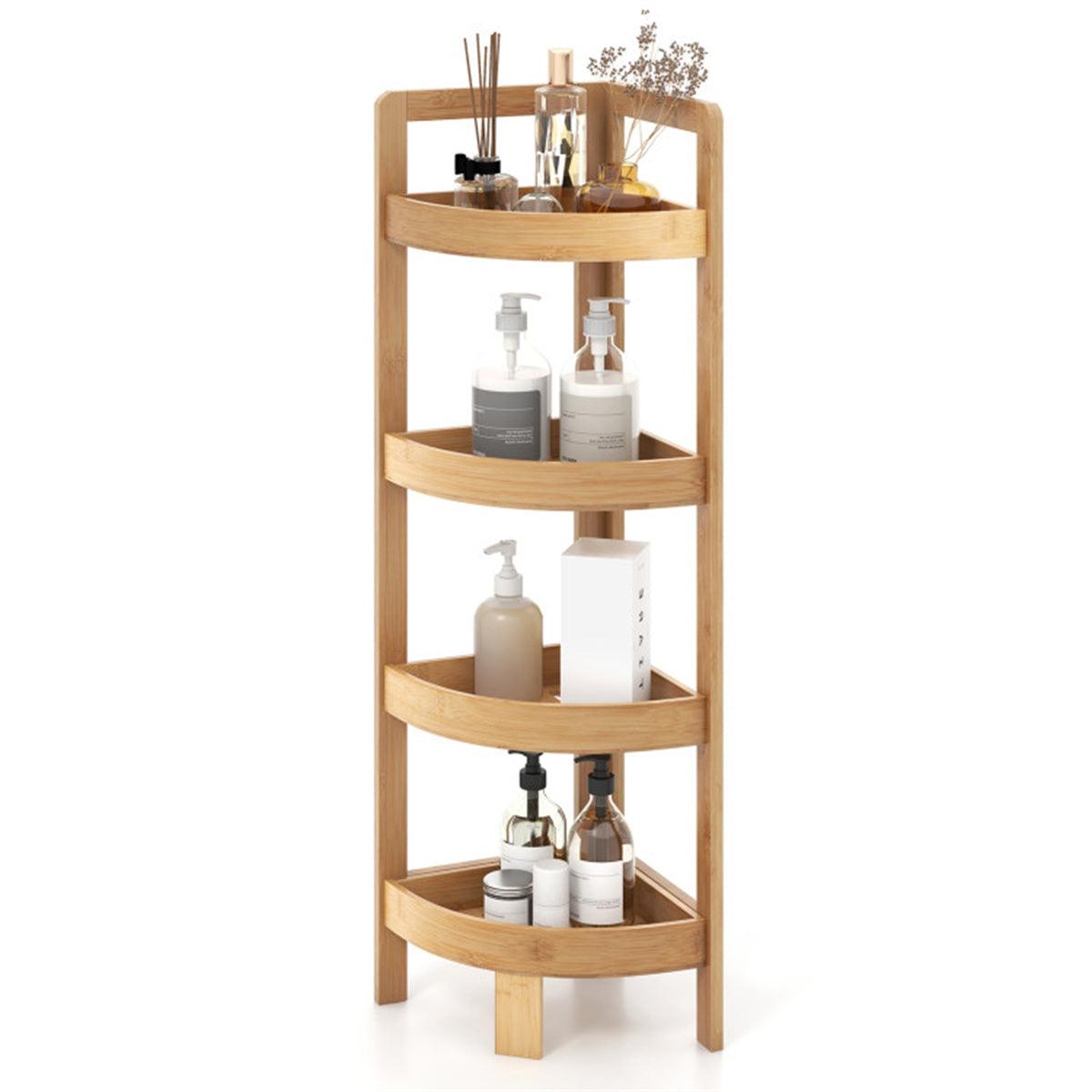 Bamboo Bathroom Storage Rack with 4 layers - CEZBE