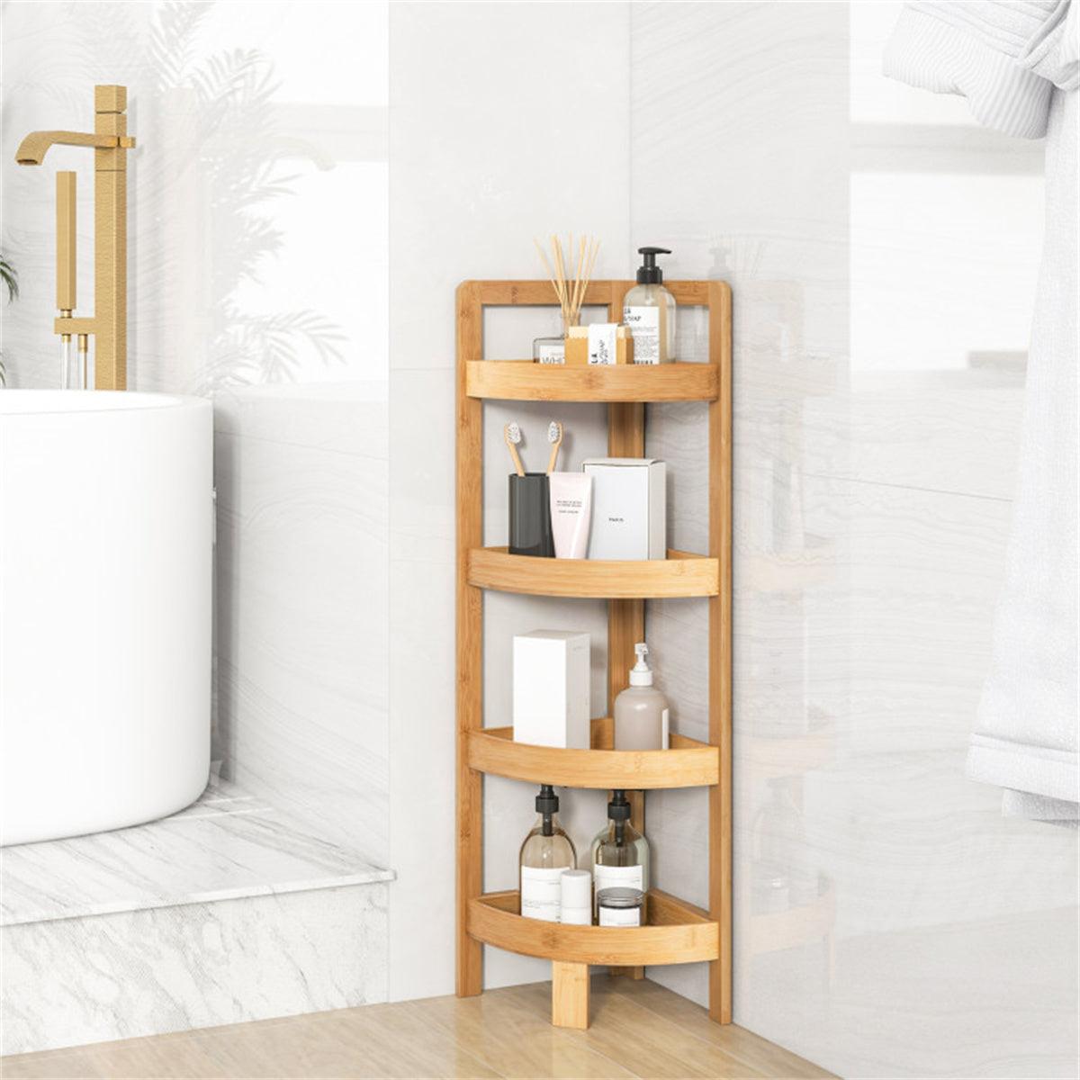 Bamboo Bathroom Storage Rack with 4 layers - CEZBE