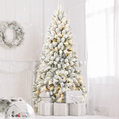 The 6-foot Pre-installed Flocked Christmas Tree
