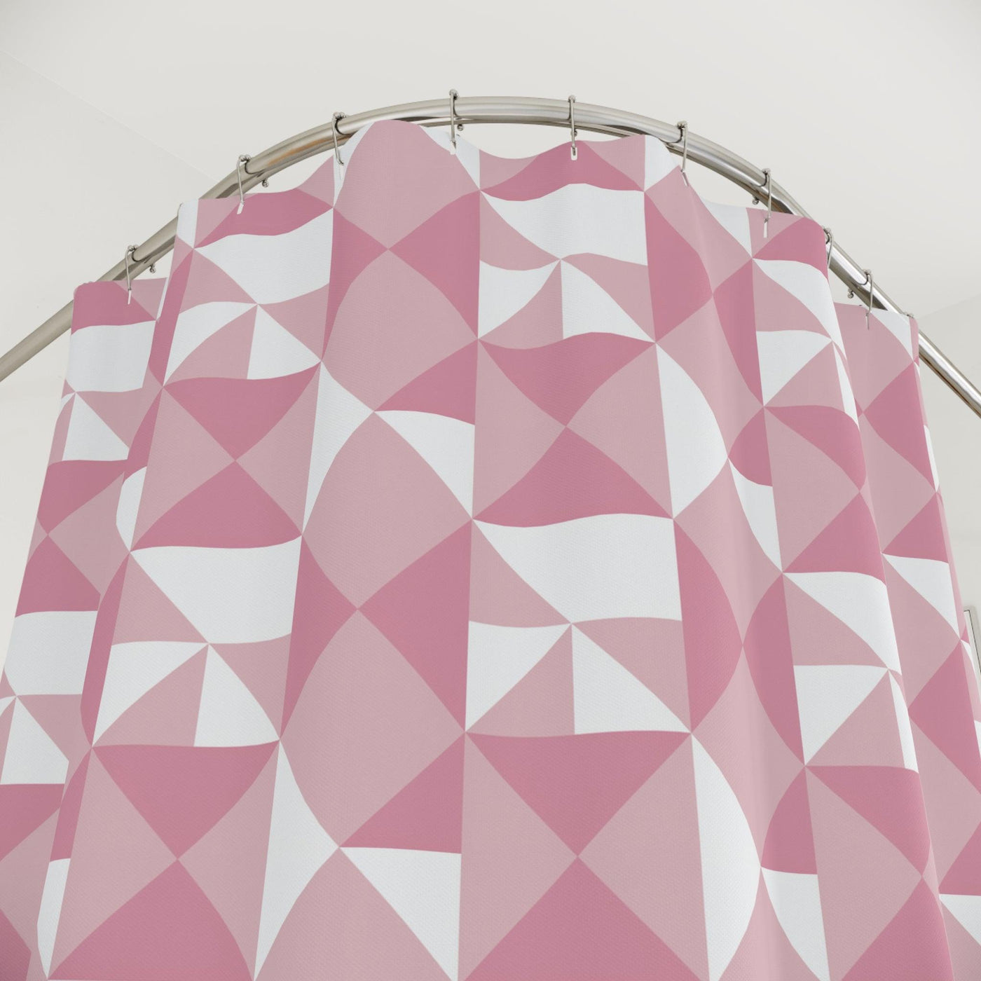 Pink Geometrical Pattern Shower Curtain - CEZBE