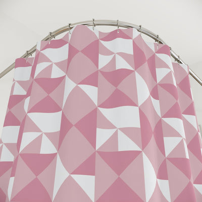 Pink Geometrical Pattern Shower Curtain - CEZBE