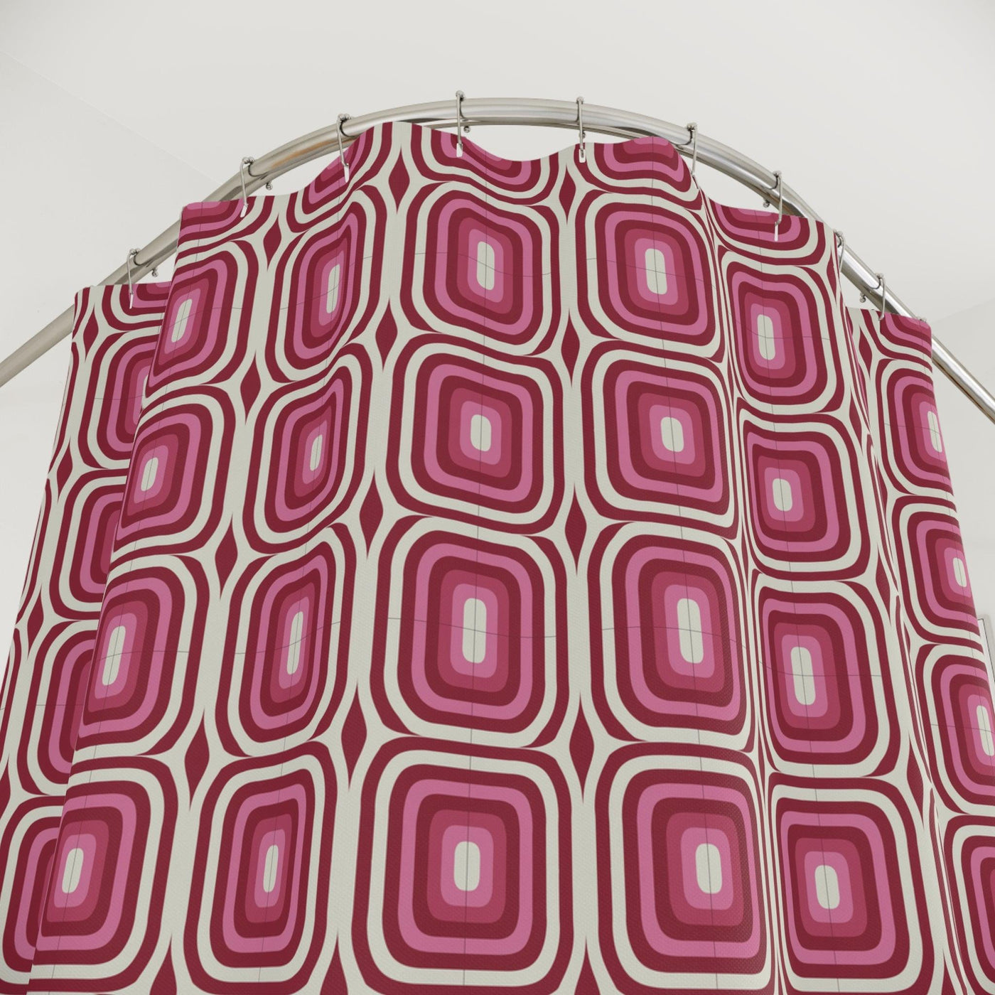 Magenta Modern Bathroom Decor Shower Curtains - CEZBE
