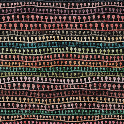5' X 8' Black Green And Gold Striped Washable Indoor Outdoor Area Rug