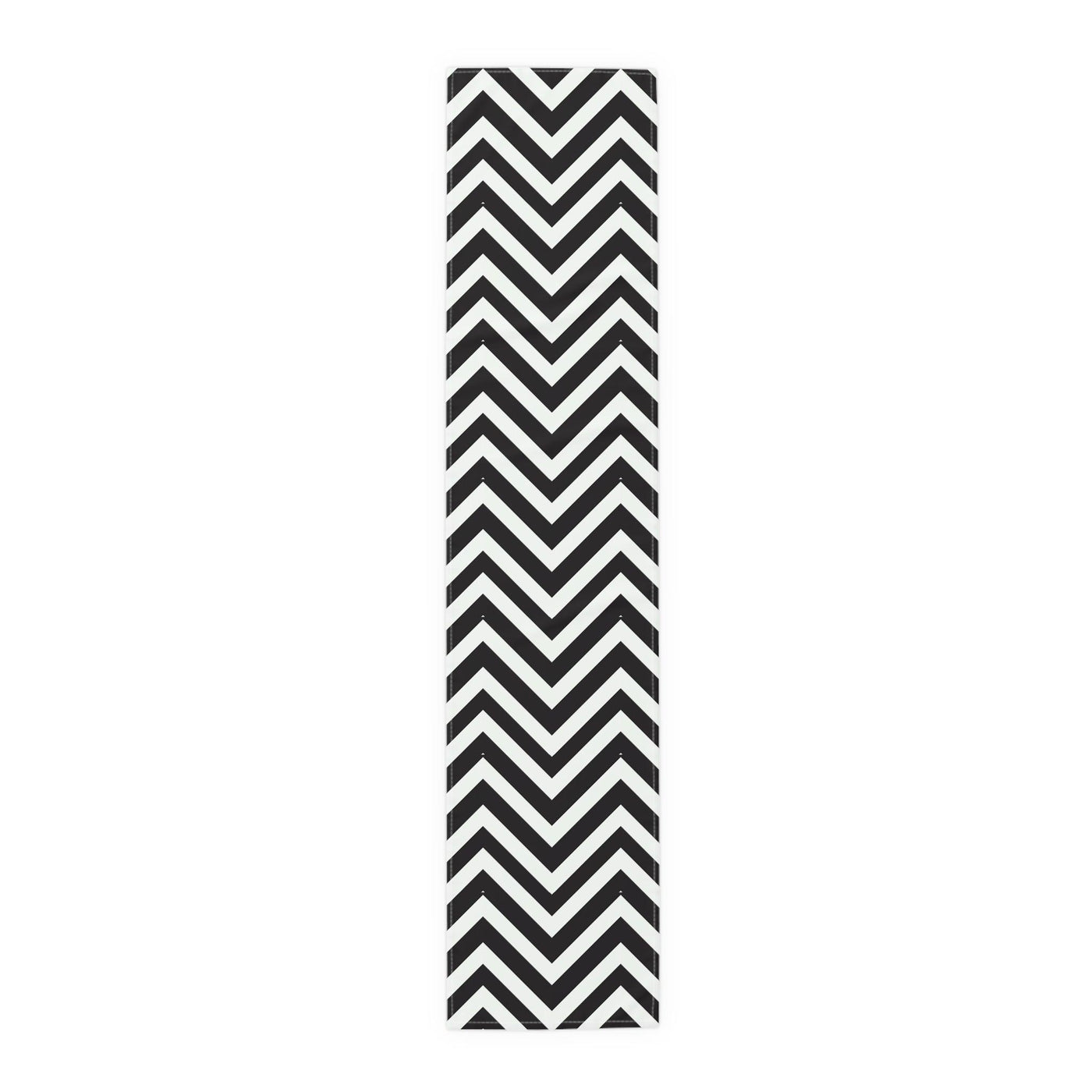 Elegant Black and White Stripe Table Runner - CEZBE