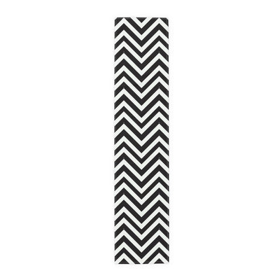Elegant Black and White Stripe Table Runner - CEZBE