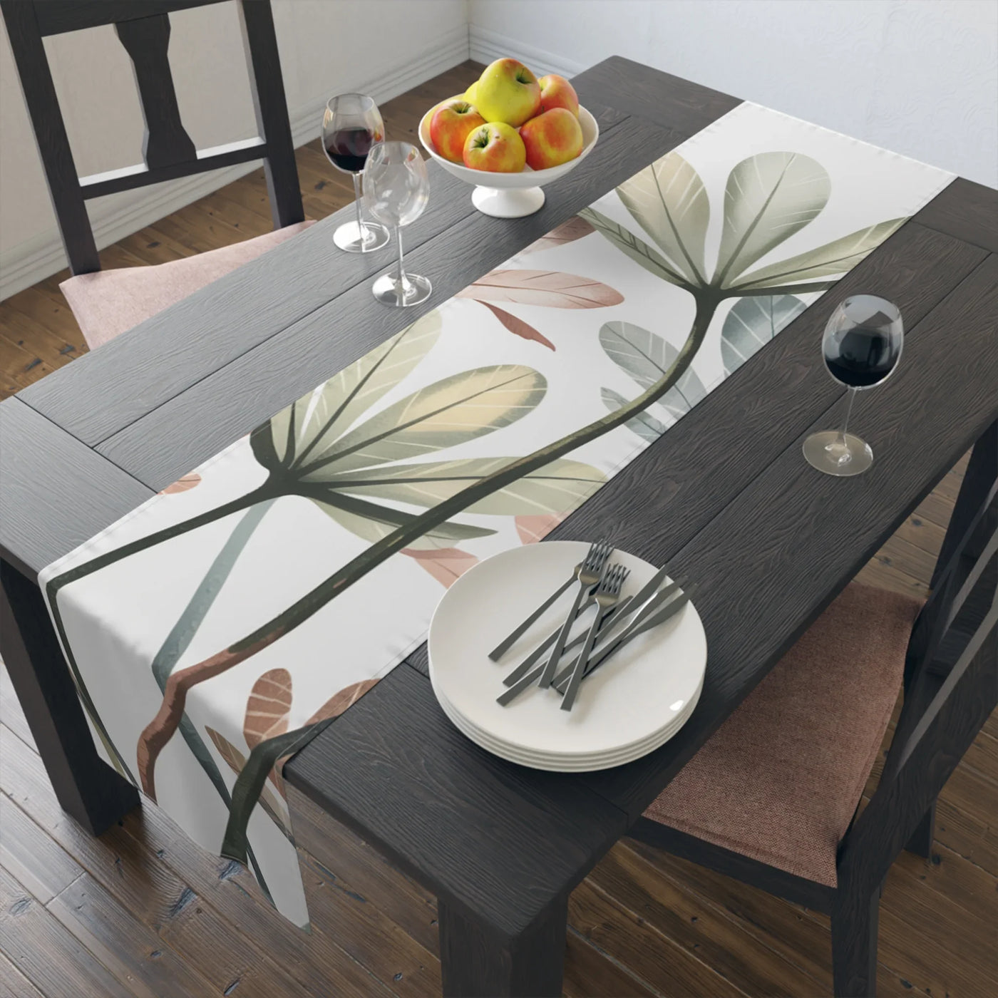 Botanical Plant Floral Table Runner