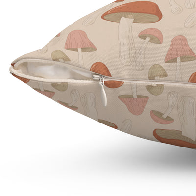 Mushroom Pattern Square Pillow Cover