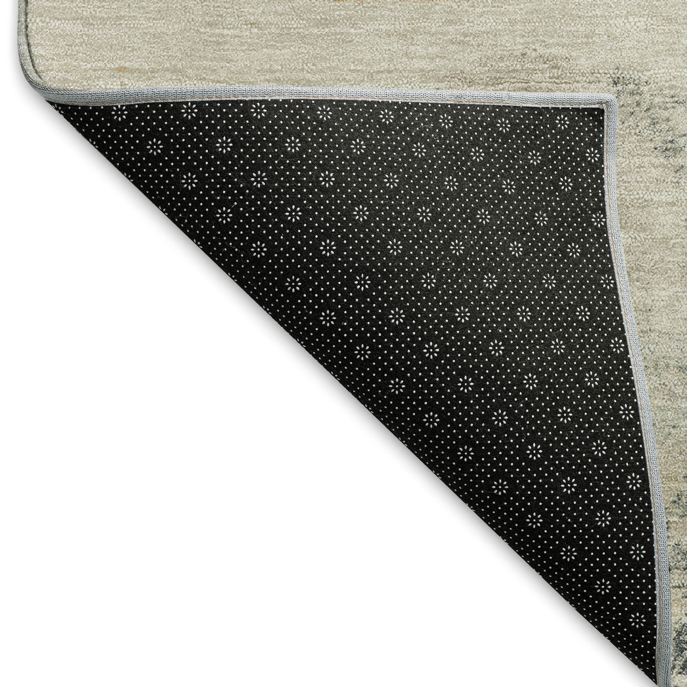 8' Beige Khaki And Ivory Round Abstract Washable Indoor Outdoor Area Rug