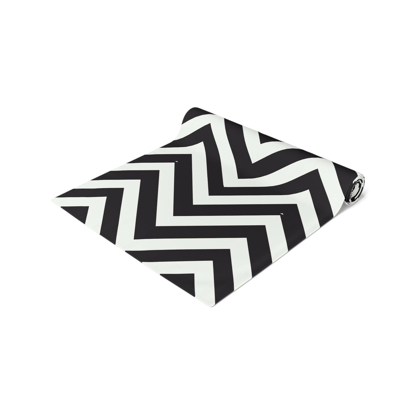 Elegant Black and White Stripe Table Runner - CEZBE