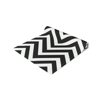 Elegant Black and White Stripe Table Runner - CEZBE