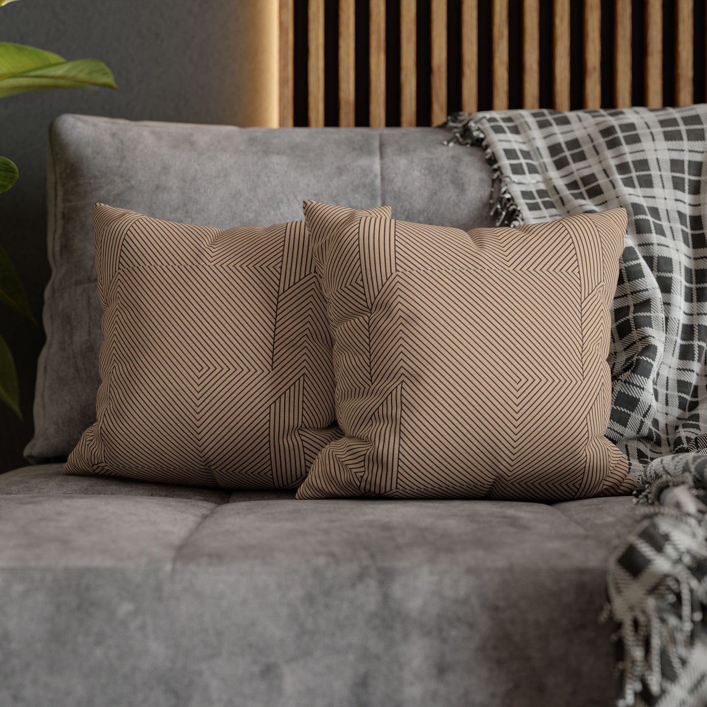 Neutral Lined Decor Pillowcase
