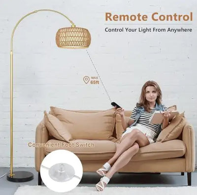Simian Rattan Standing Lamp