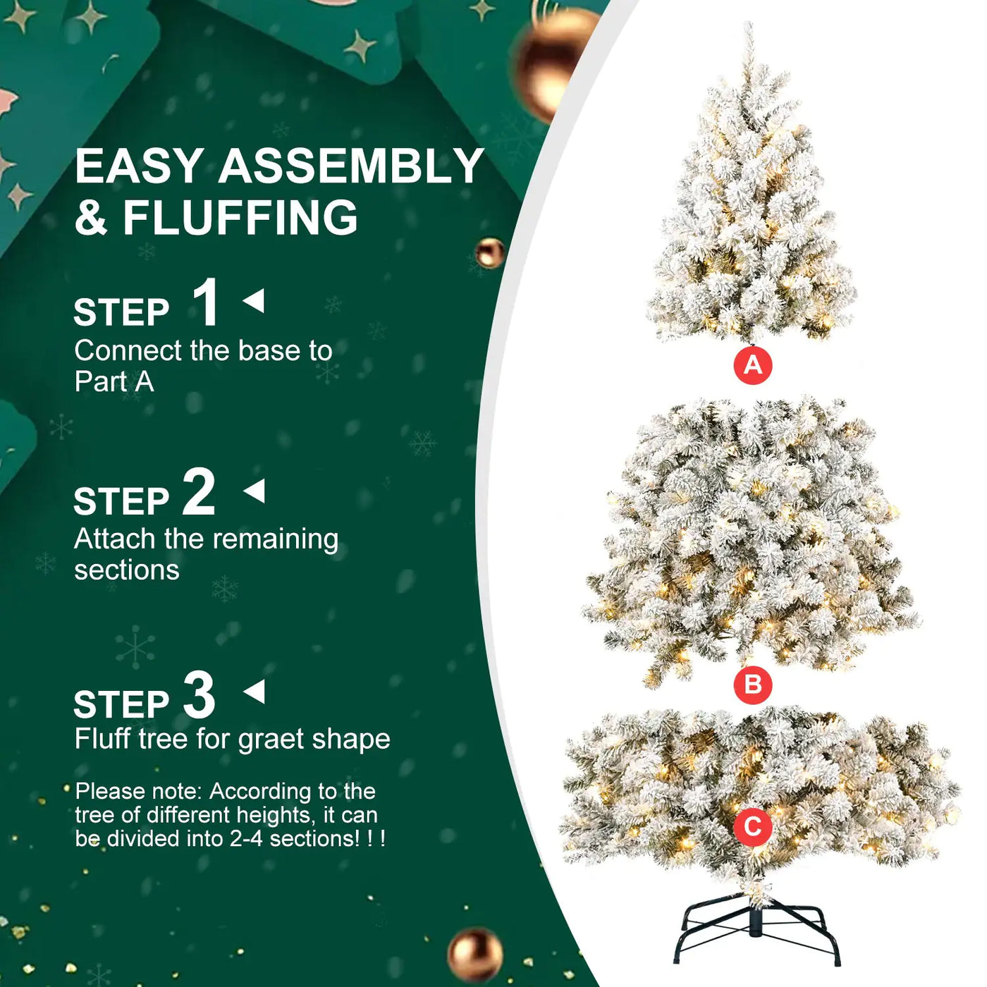 The 6-foot Pre-installed Flocked Christmas Tree