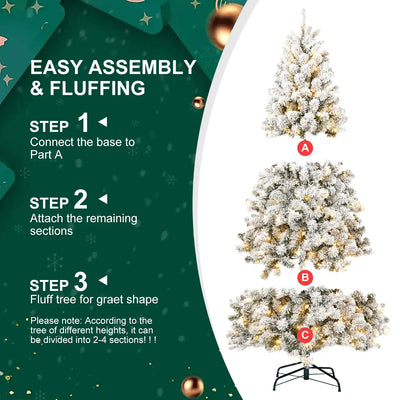 The 6-foot Pre-installed Flocked Christmas Tree