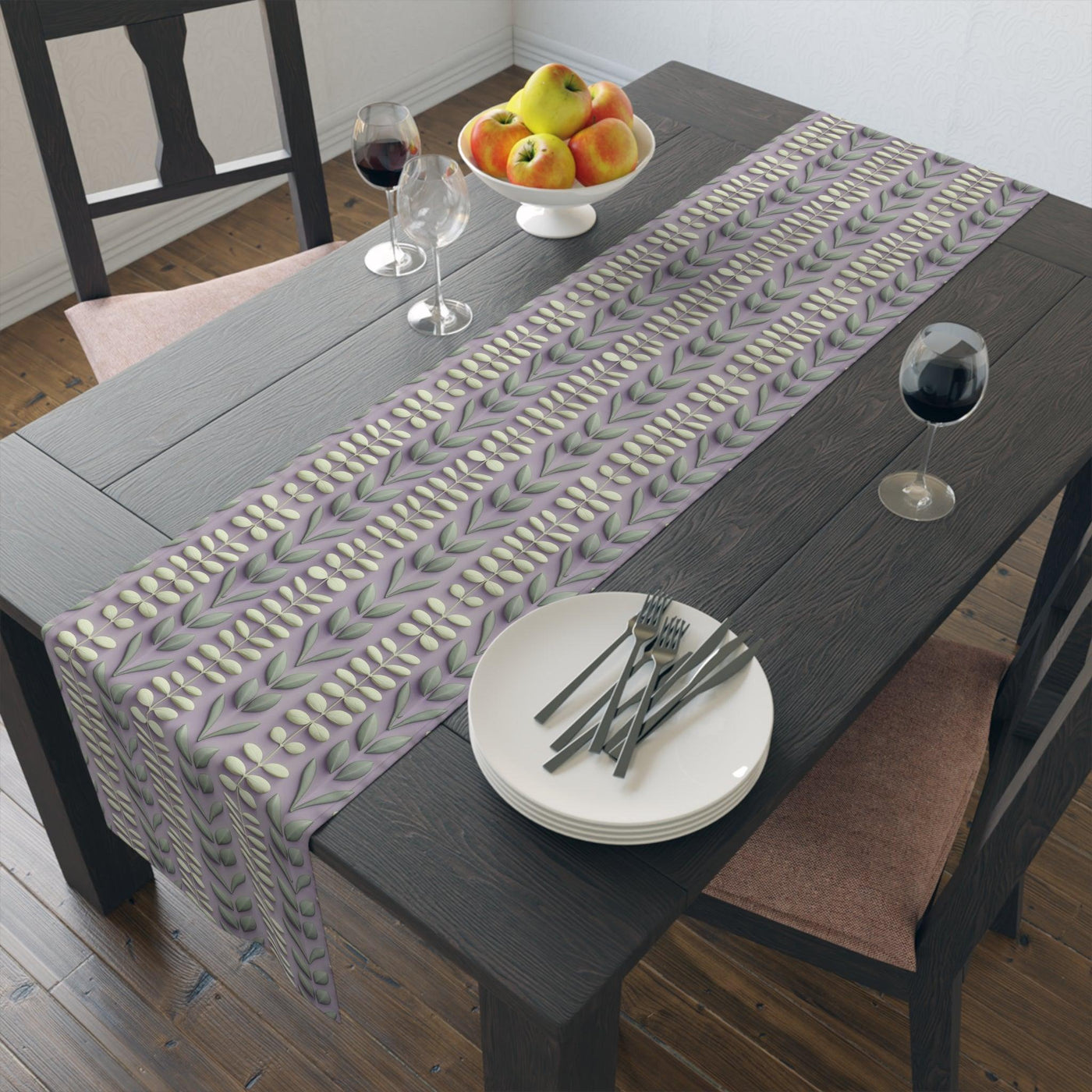 Botanical Plant Floral Leaves Table Runner - CEZBE