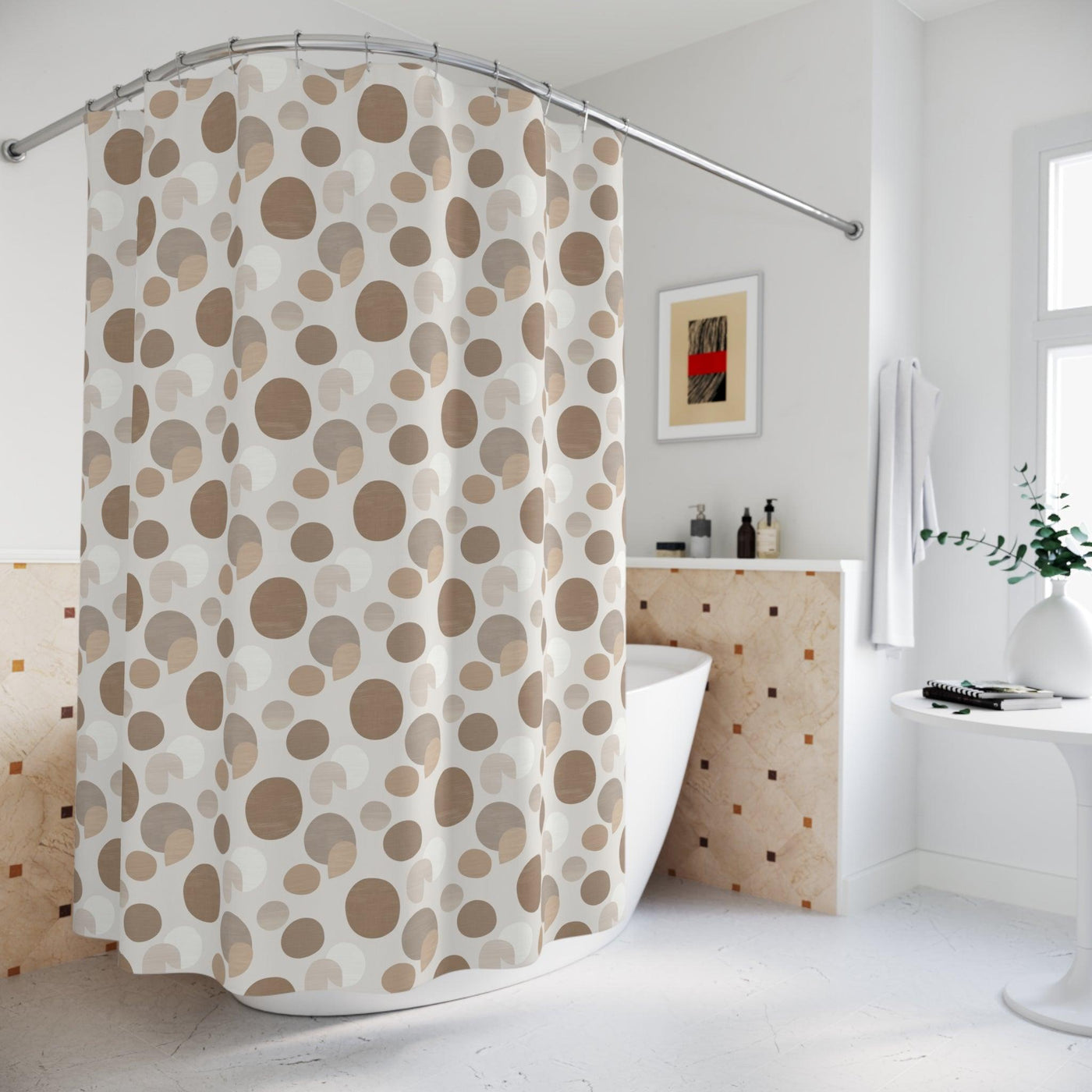 Neutral Beige Shower Curtains - CEZBE