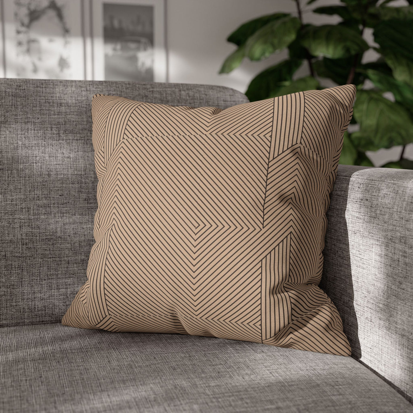 Neutral Lined Decor Pillowcase