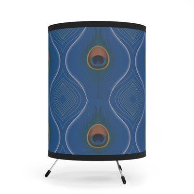 Tripod Lamp - Peacock Feather Bohemian Design