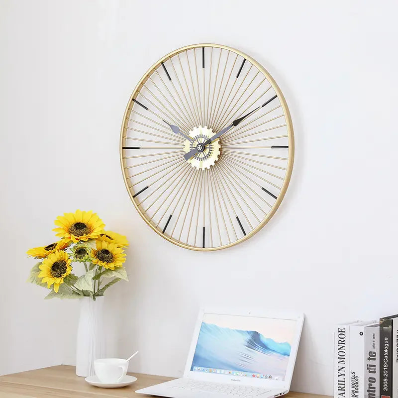 Nordic Gold Iron Art Wall Clock