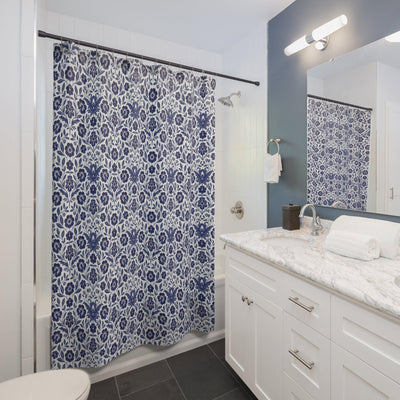 French Country Blue Bathroom Decor Shower Curtains - CEZBE