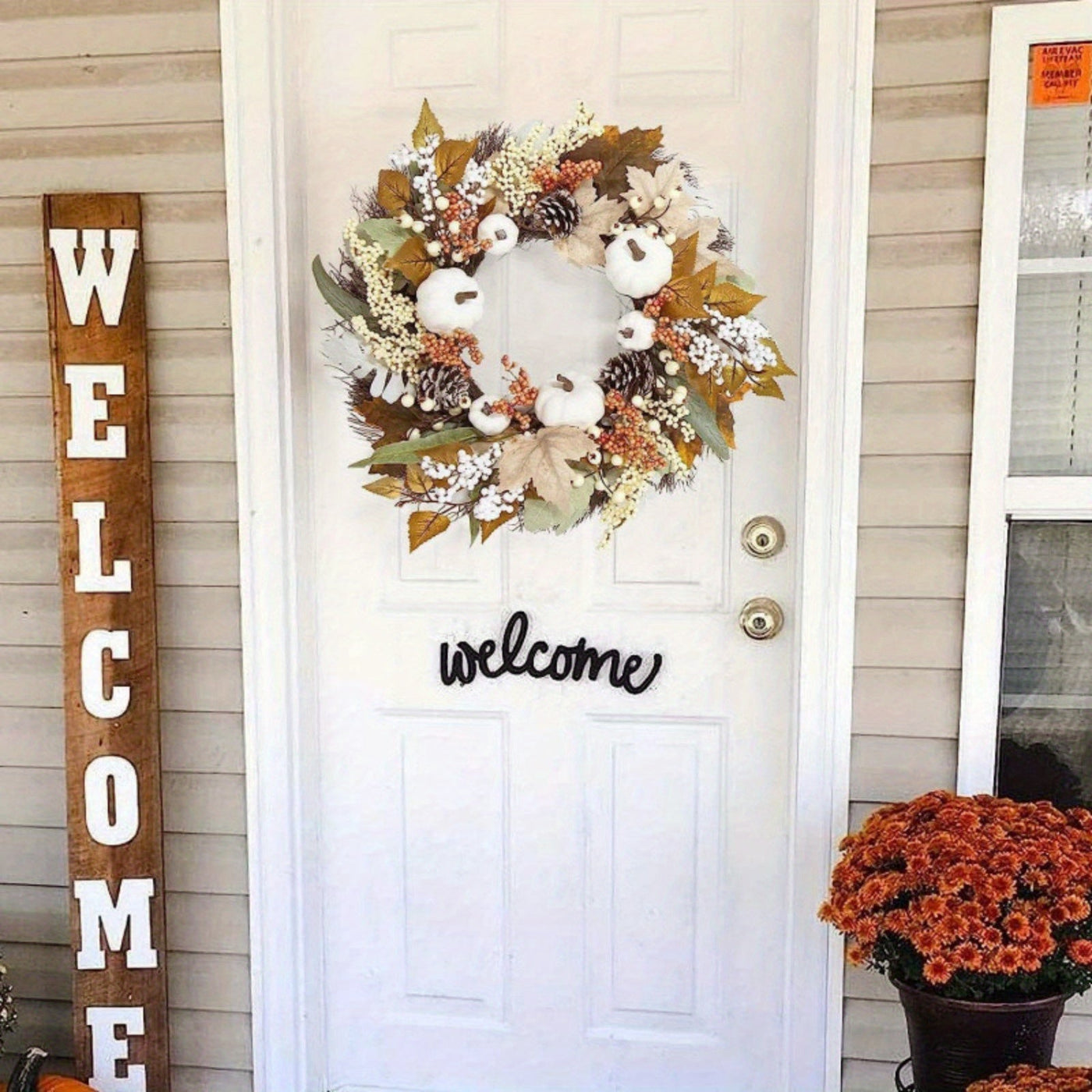 Pumpkin Wreath Halloween Door Decoration