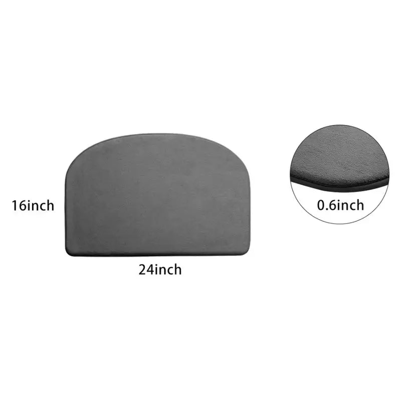 Washable Absorbent Semicircle Bathroom Mat