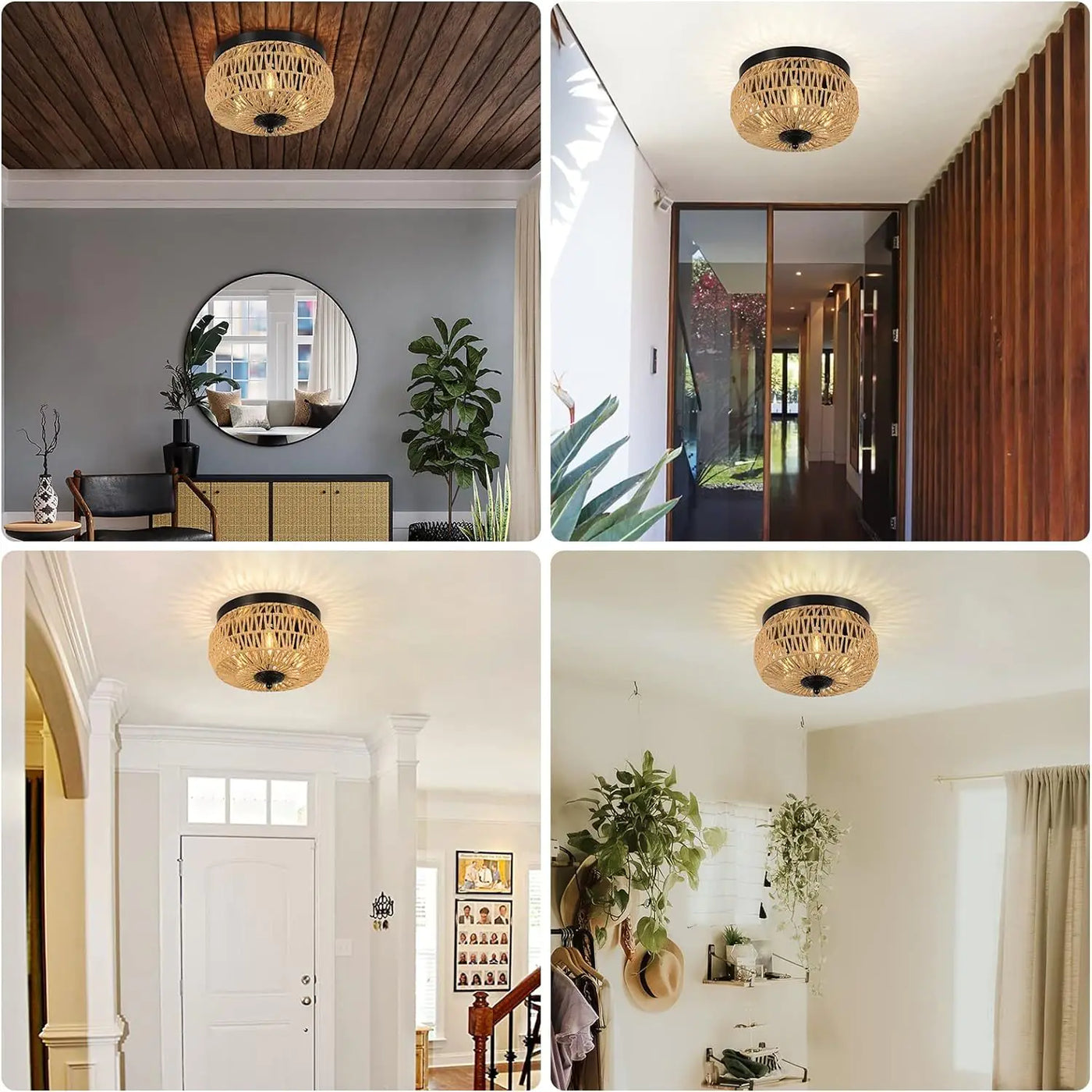 Rattan Trio Chandelier