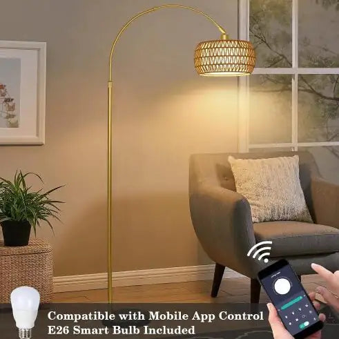 Simian Rattan Standing Lamp